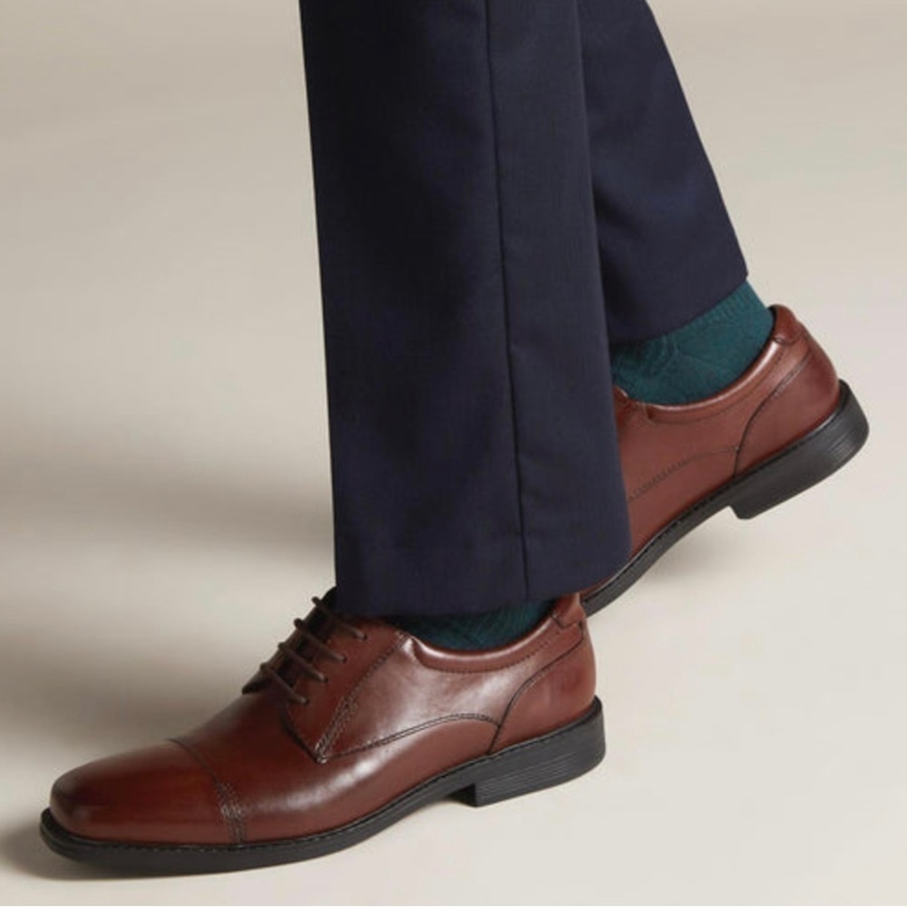 Bostonian Wenham Cap Brown Leather Oxford Dress Shoes (Size 8.5)
